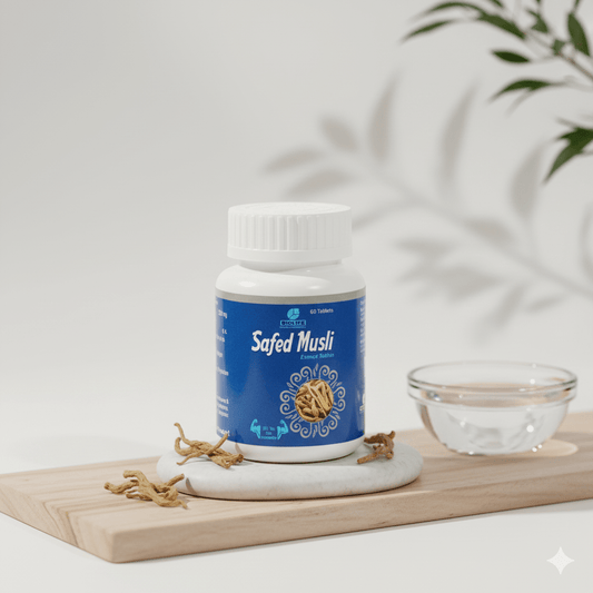 SAFEDMUSLI EXT. TABLETS| Reduces Stress, Weakness & Enhance Sexual desire (1x60)