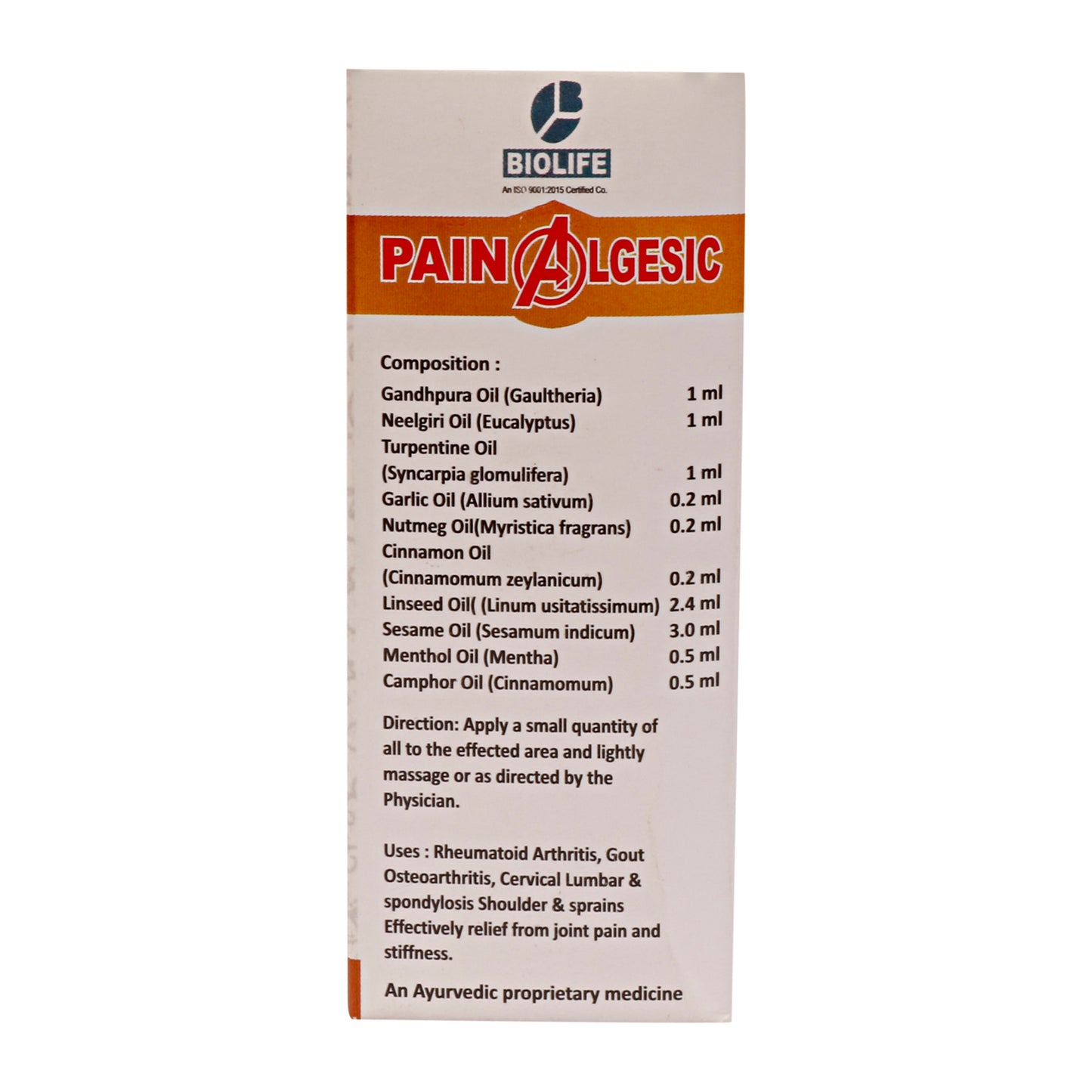 PAINALGESIC PAIN OIL | Relief From joint and muscle conditions 50ML