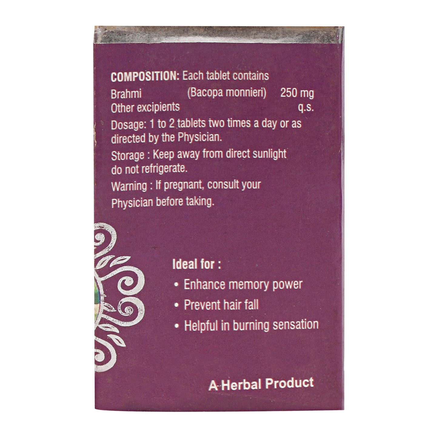 BRAHMI EXT.TAB| Improves Mental Agility & Treats Weak Memory (1x60)