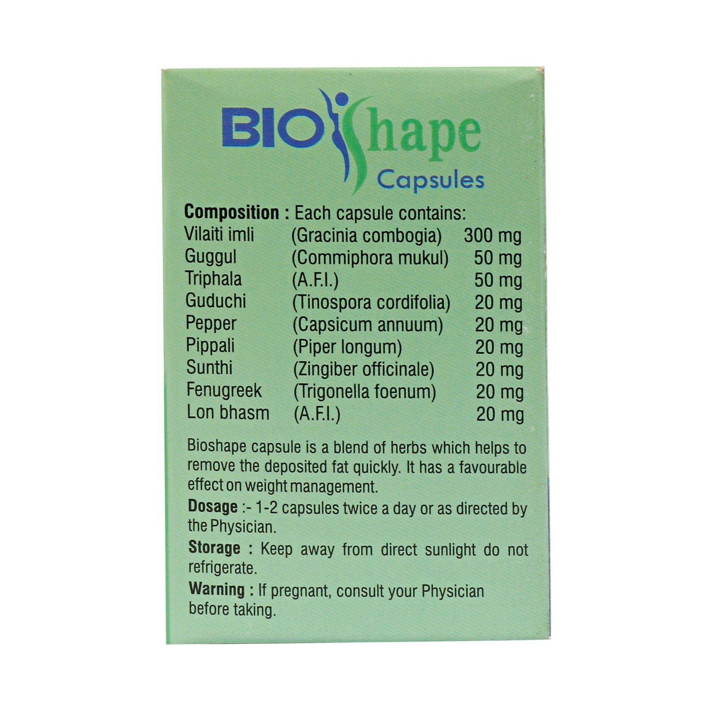BIOSHAPE CAPSULES | Support weight management (1x60)