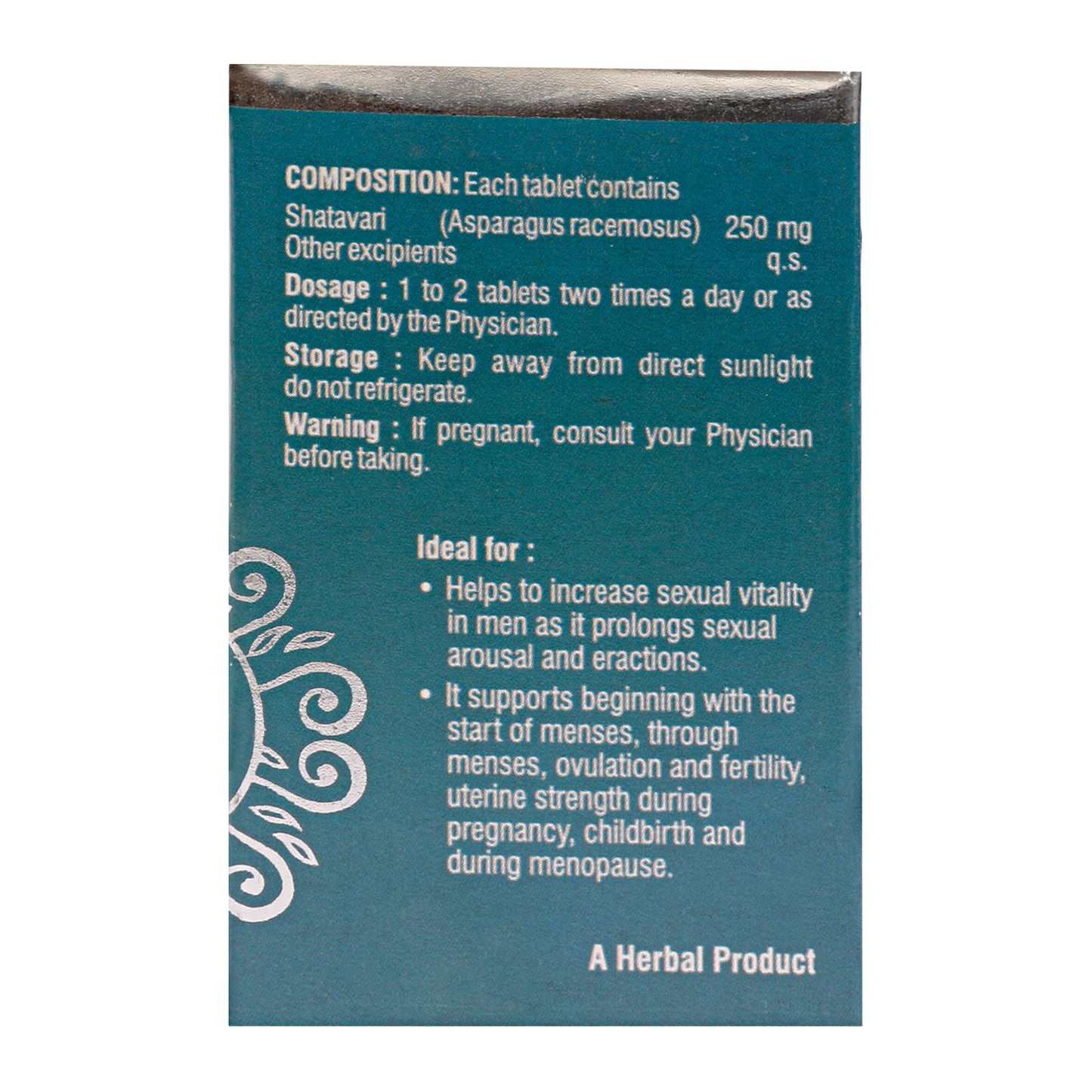 SHATAVARI EXT. TABLETS| Increase Sexual vitality, menstruation, ovulation & fertility| (1x60)