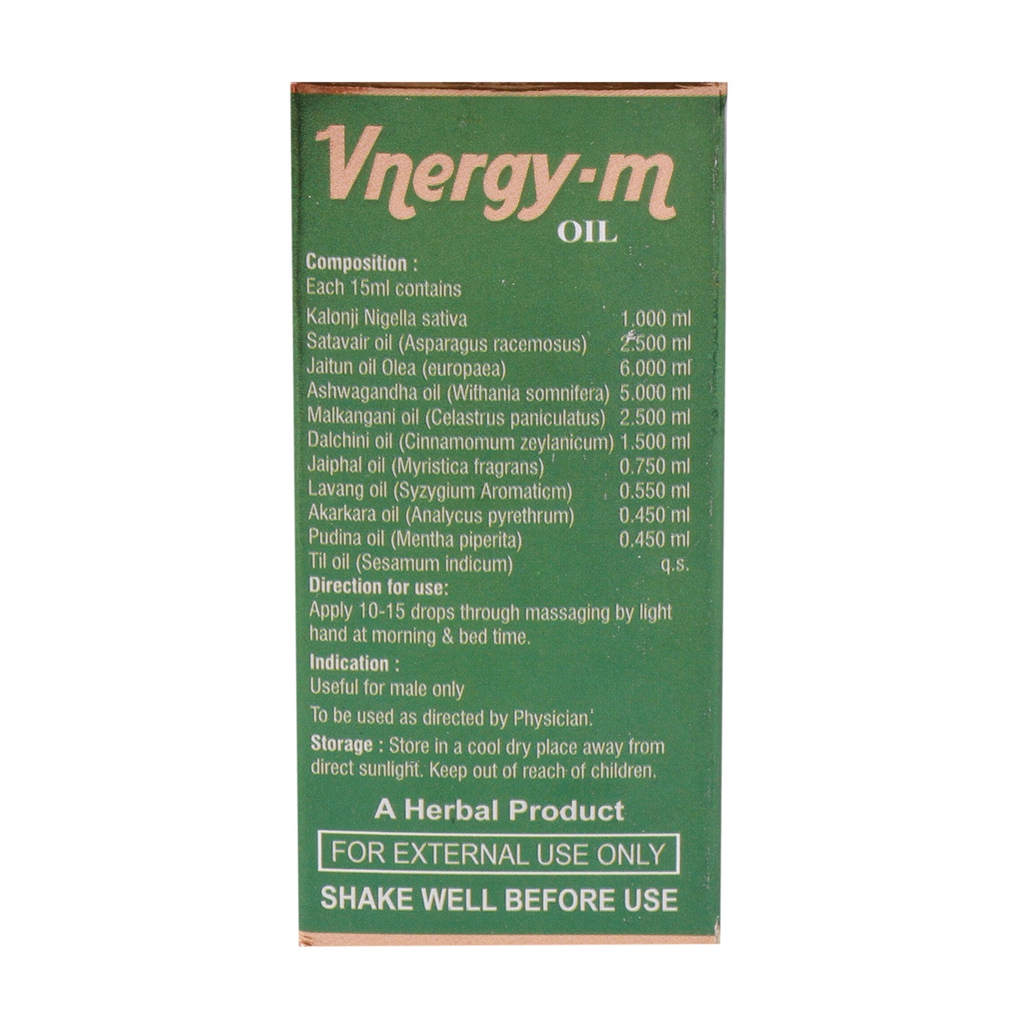 VNERGY-M OIL | Support for intimacy, confidence & conjugal pleasure 15ML