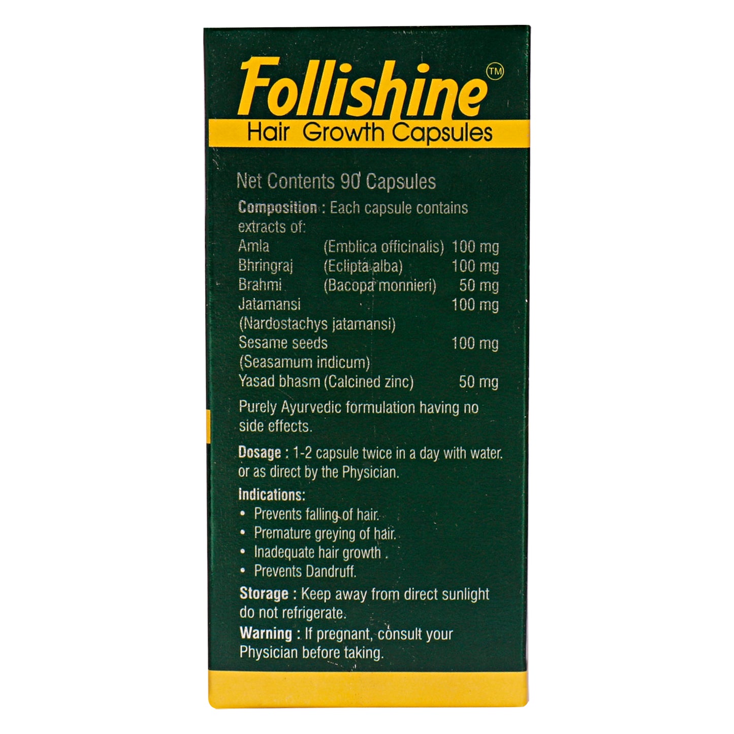 FOLLISHINE CAPSULES | Aiding in hair growth and helping to stop hair fall (1x90)