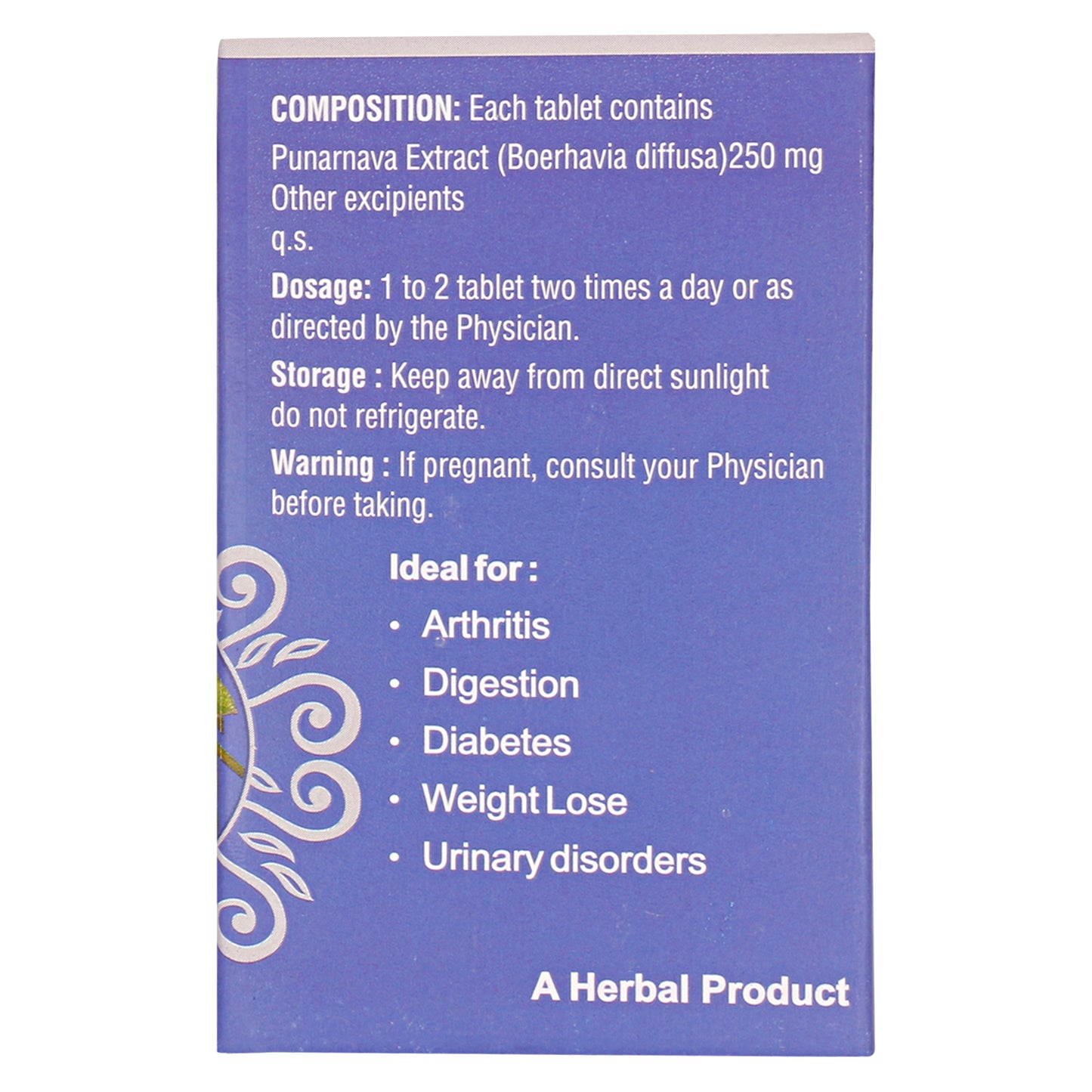 PUNARNAVA EXT. TABLETS| Helps in Weight loose, Digestion, Diabetes & Arthritis| (1x60)