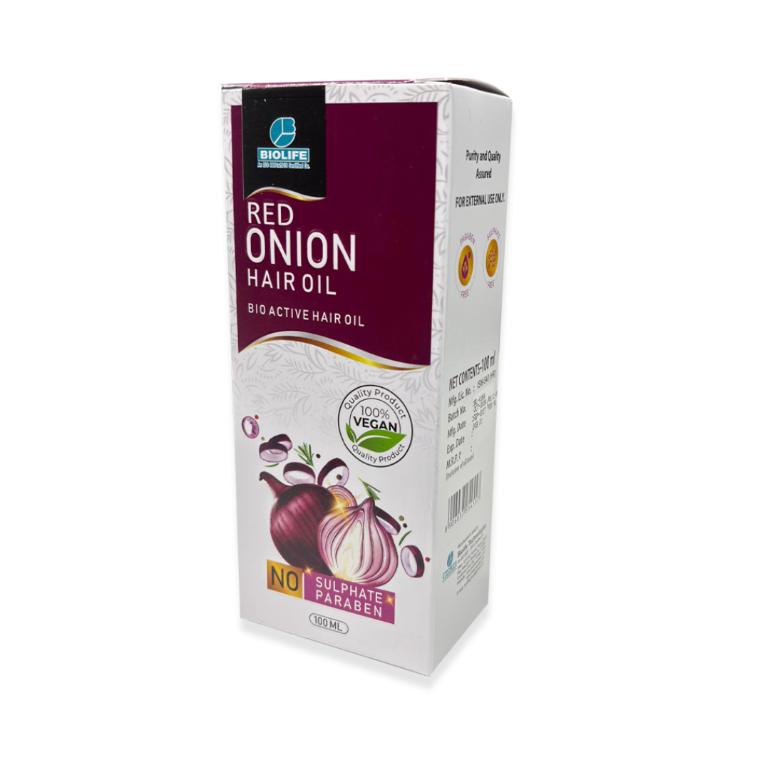 RED ONION HAIR OIL | Treats hair fall, dandruff & inadequate growth 100ML