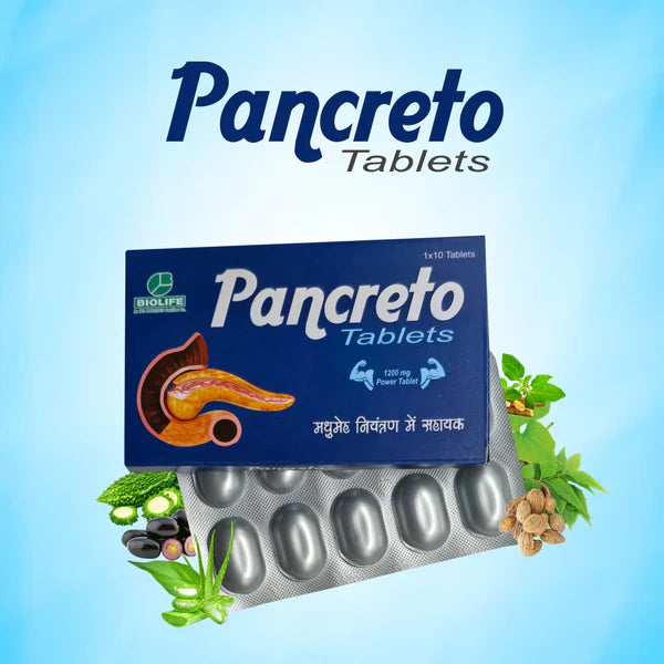 Pancreto Tablets: Herbal Support for Digestion & Sugar Control