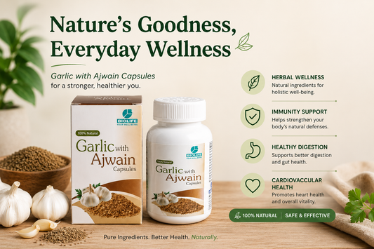 Garlic Ajwain Capsules: Natural Support for Digestion, Heart Health & Immunity