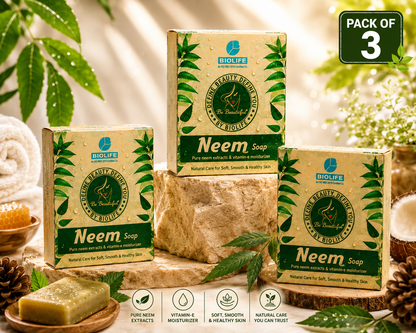 NEEM SOAP | Anti-septic and moisturizing cleansing bar75GM (Pack Of 3)