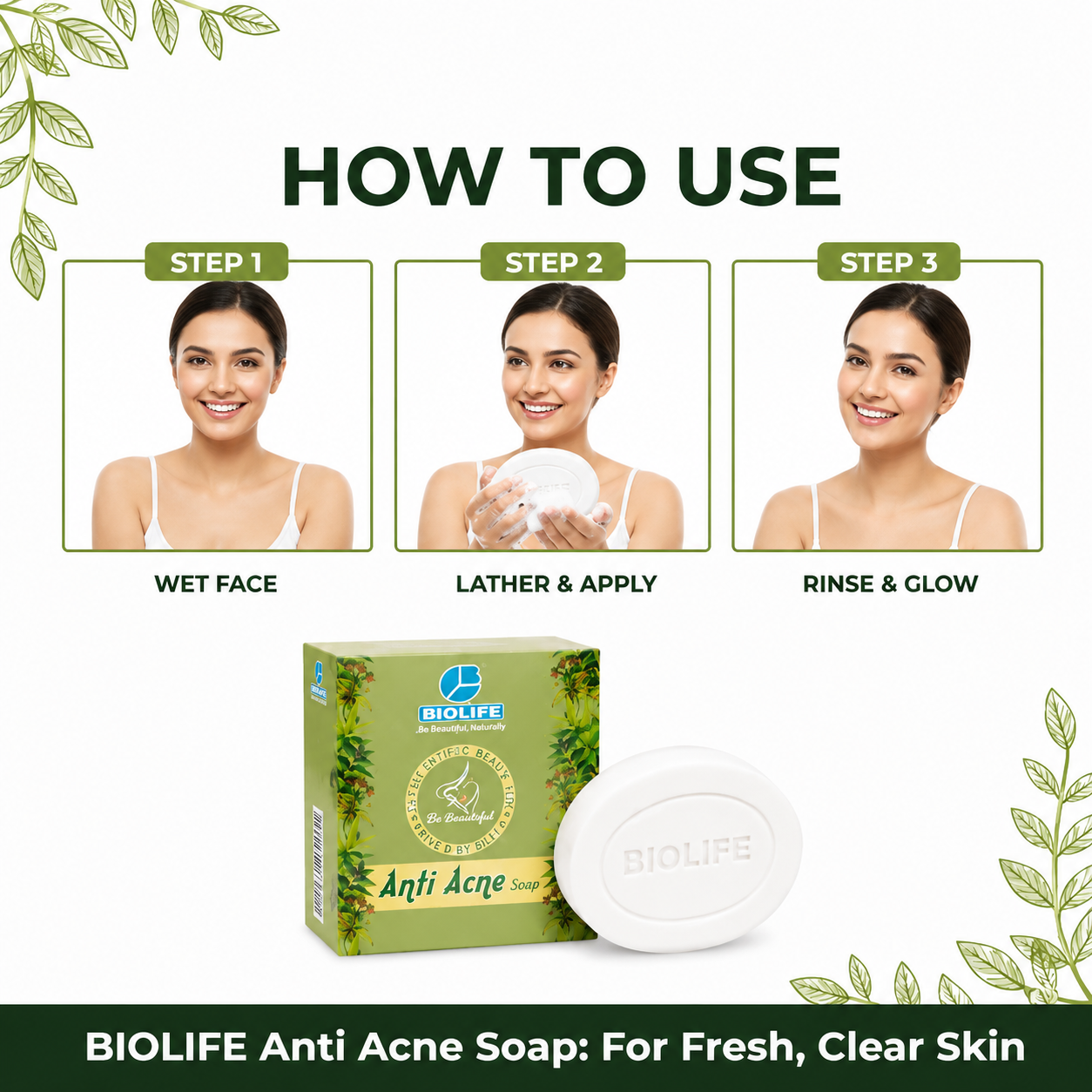 ANTI ACNE SOAP | Fights acne and blemishes 75GM