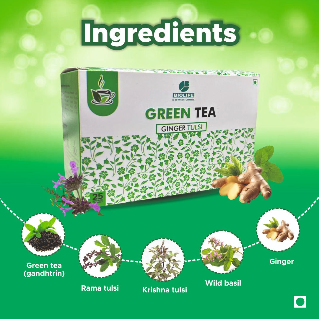 GREEN TEA (GINGER TULSI) 25 Bags