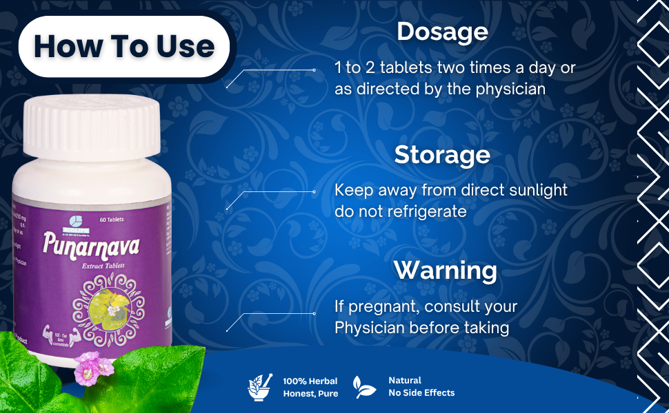 PUNARNAVA EXT. TABLETS| Helps in Weight loose, Digestion, Diabetes & Arthritis| (1x60)