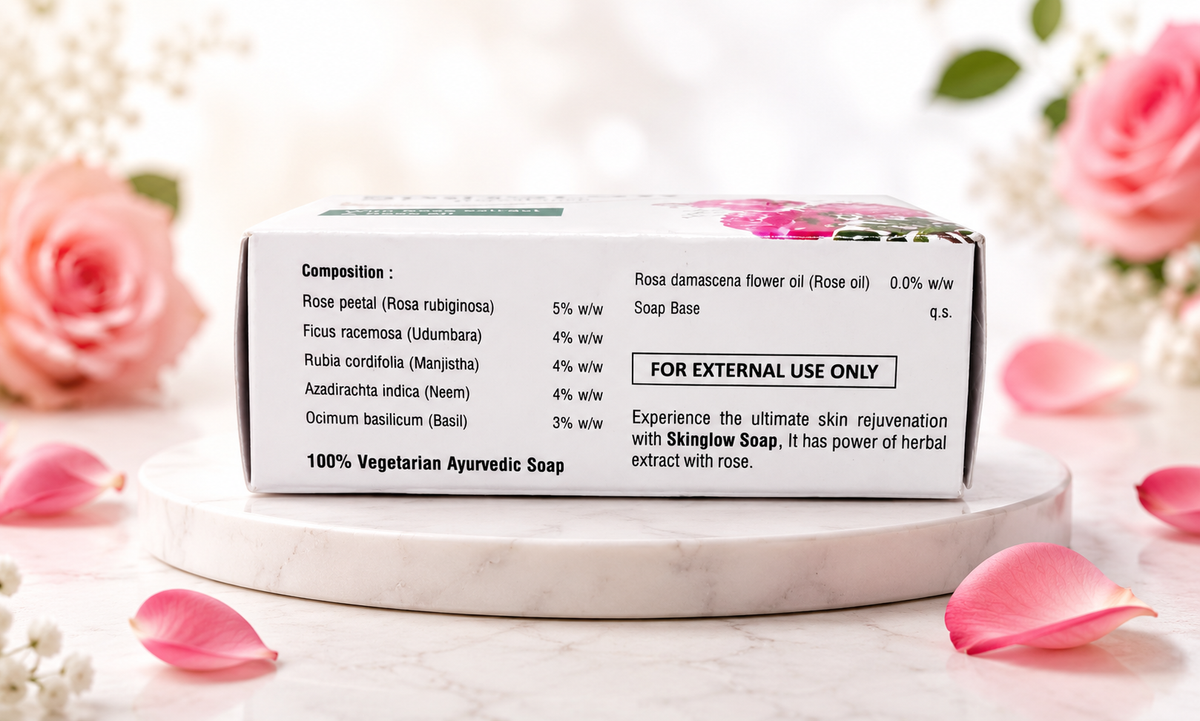 Biolife SkinGlow Herbal Soap with Rose Extract & Rose Oil