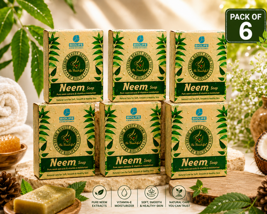 NEEM SOAP | Anti-septic and moisturizing cleansing bar75GM (Pack Of  6)