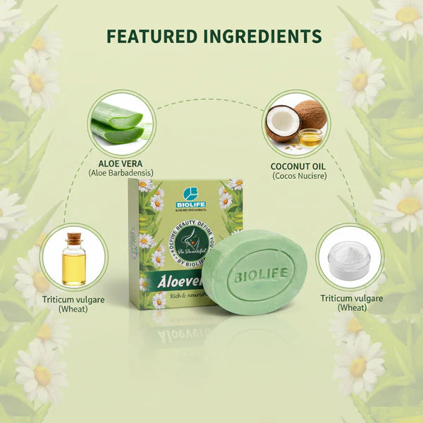 ALOEVERA SOAP | Provide rich nourishment to the skin 75GM (Pack of 3)