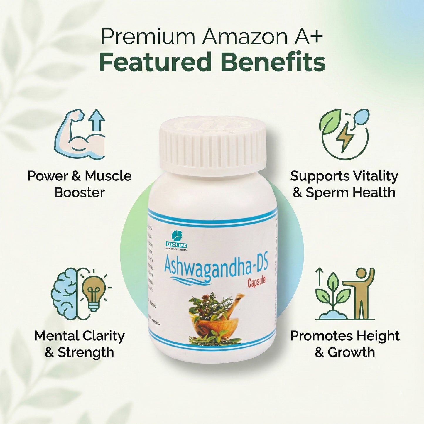 ASHWAGANDHA CAPSULES | Muscle & Strength Enhancement (1x60)