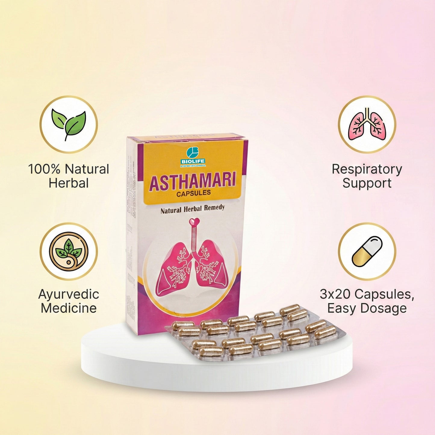 ASTHAMARI CAPSULES |  Support healthy respiratory function (3X20)