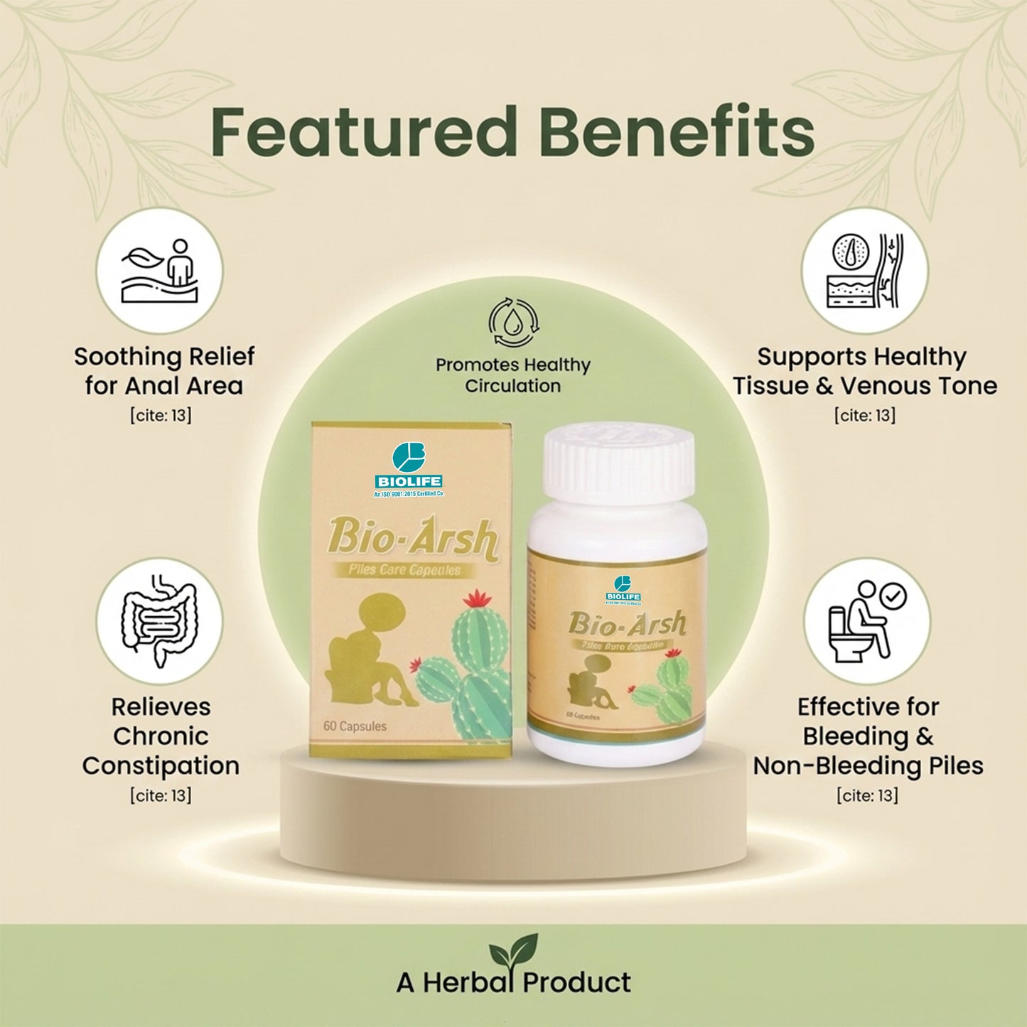 BIOARSH CAPSULES | Chronic constipation & Piles Treatment (1x60)