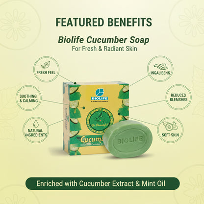 CUCUMBER SOAP | Improves the skin's firmness and texture 75GM