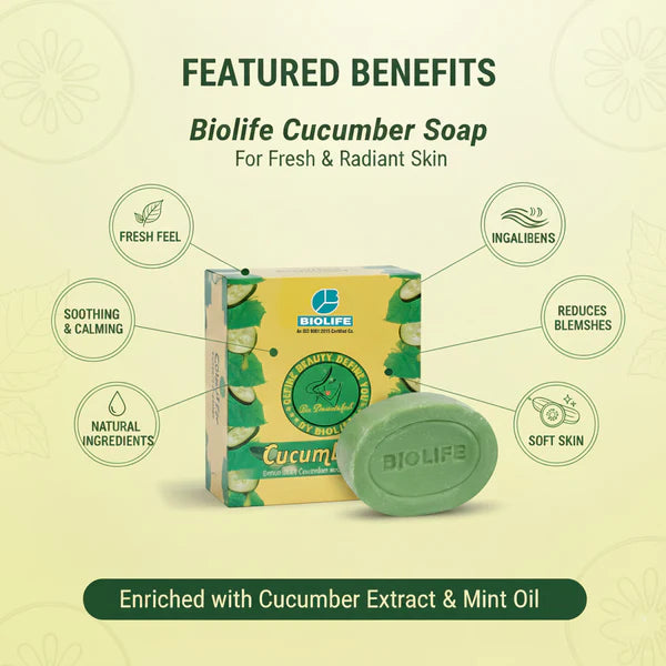 CUCUMBER SOAP | Improves the skin's firmness and texture 75GM (Pack of 3)