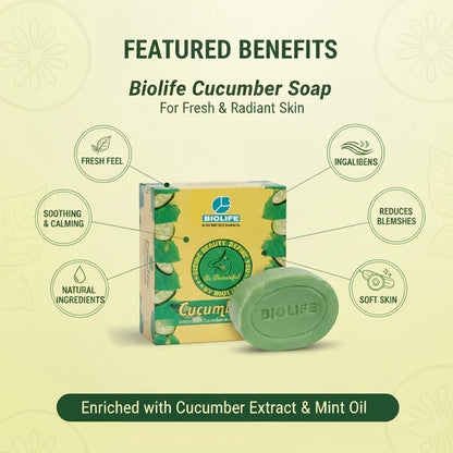 CUCUMBER SOAP | Improves the skin's firmness and texture 75GM (Pack of 3)