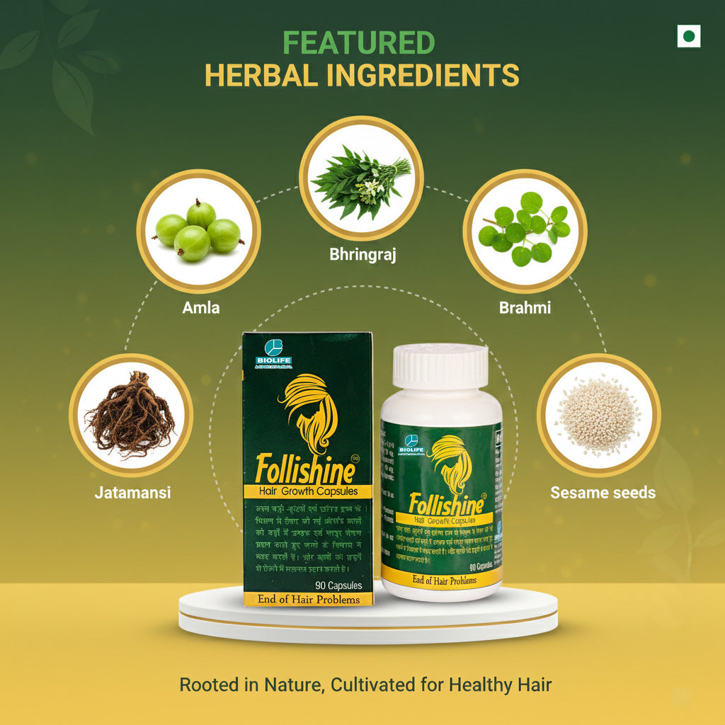 FOLLISHINE CAPSULES | Aiding in hair growth and helping to stop hair fall (1x90)