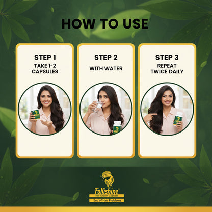 FOLLISHINE CAPSULES | Aiding in hair growth and helping to stop hair fall (1x90)