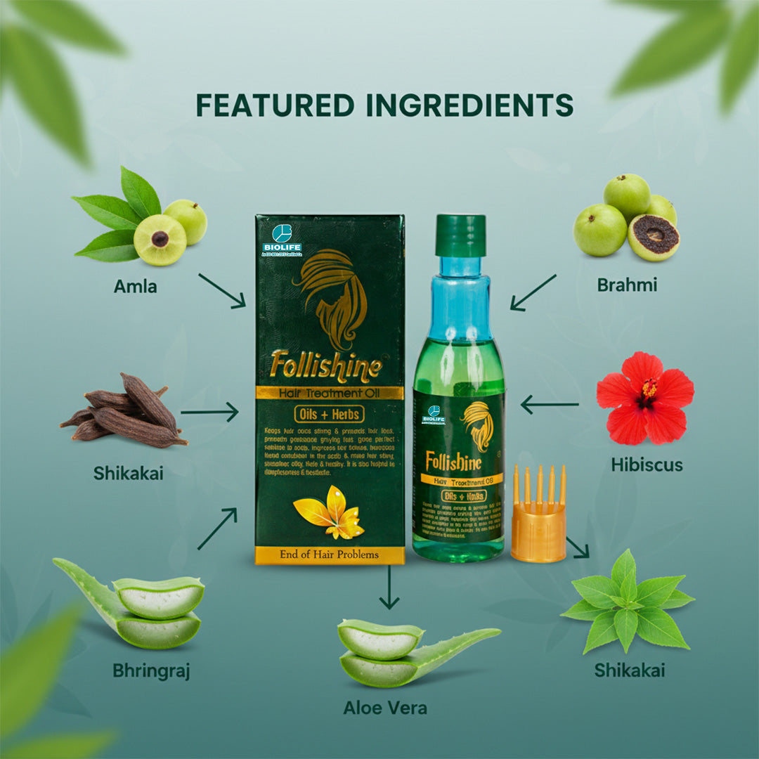 FOLLISHINE HAIR OIL | Solution for all your hair concerns 100ML