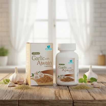 GARLIC AJWAIN CAPSULES | Support digestive health, boost immunity (1X60)