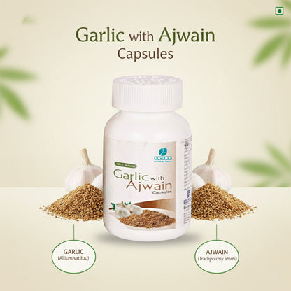 GARLIC AJWAIN CAPSULES | Support digestive health, boost immunity (1X60)