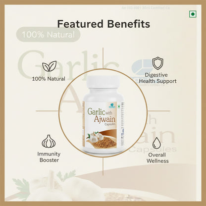 GARLIC AJWAIN CAPSULES | Support digestive health, boost immunity (1X60)