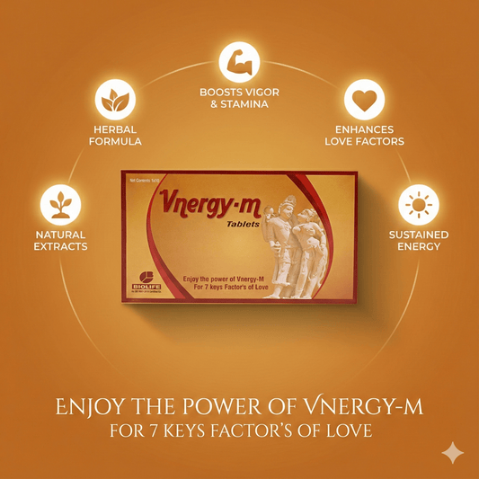 VNERGY-M TABLETS| For Boosting Stamina, Energy & Well-being| (1X10X10)