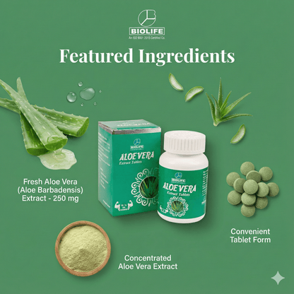 ALOEVERA EXT. TABLETS| Helps in Boosts Immunity, Aids digestive systems| (1x60)