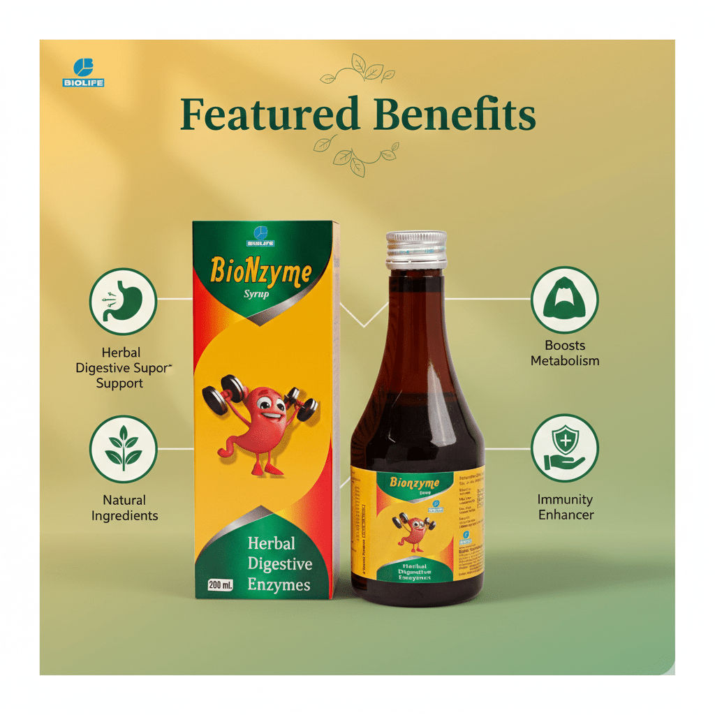BIONZYME SYRUP| For Bloating, Indigestion & overall digestive health| 100ML