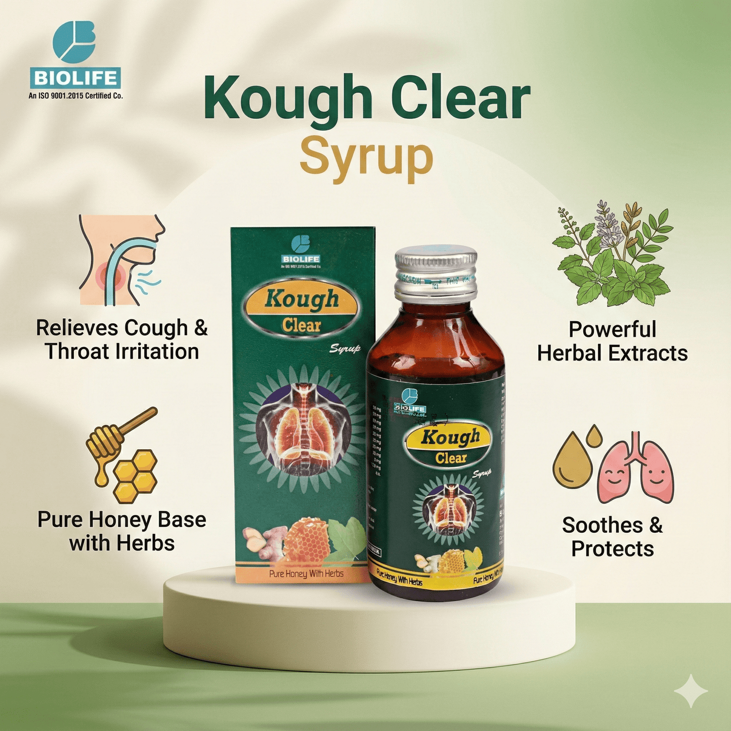 KOUGH CLEAR SYRUP| Soothe Your Throat & Respiratory System | 100ML