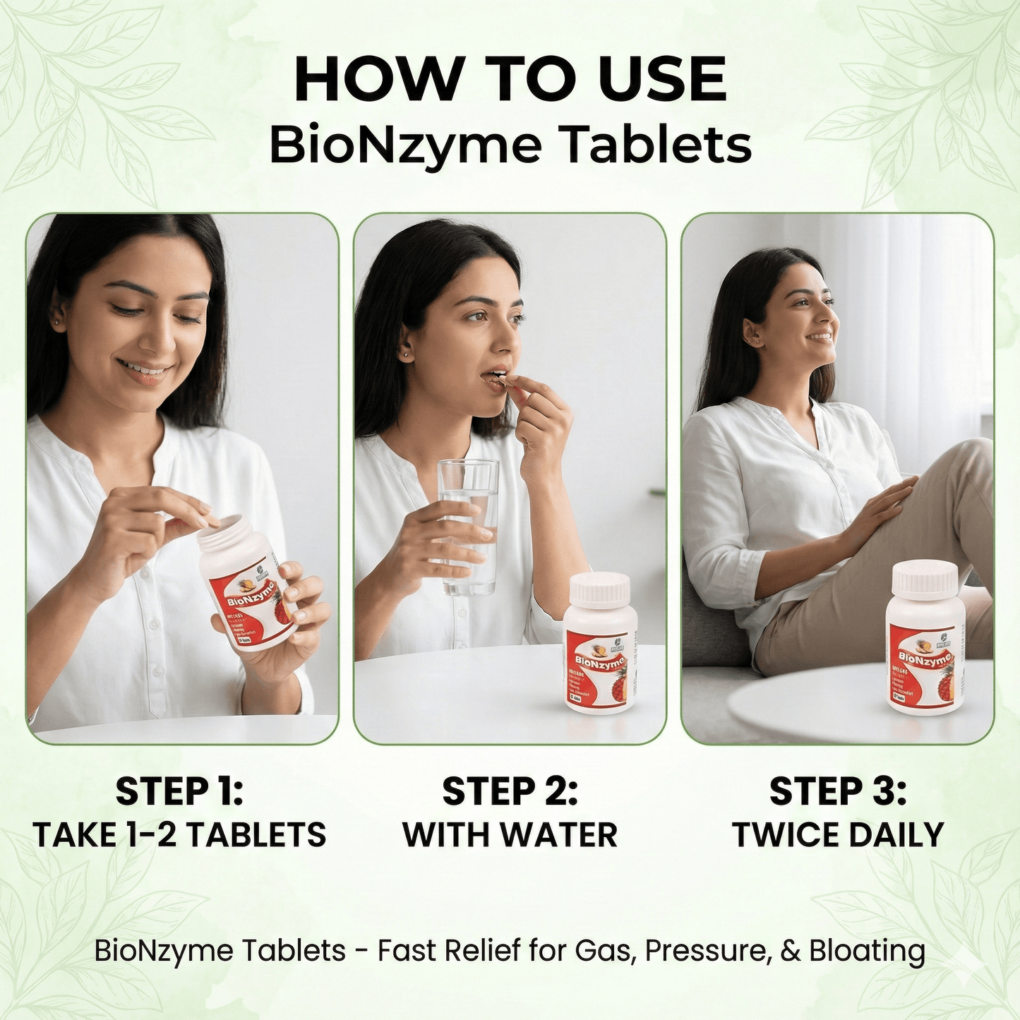 BIONZYME TABLETS| Powerful Digestive & Carminative Aid| (1x60)
