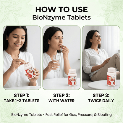 BIONZYME TABLETS| Powerful Digestive & Carminative Aid| (1x60)