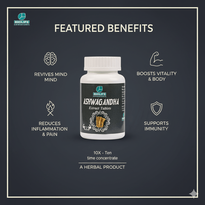 ASHWAGANDHA EXT.TABLETS| Useful for Mental Well-being, Vitality &  Immunity (1x60)