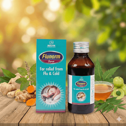 FLUNORM SYRUP| Quick and Natural comfort Shield Against Flu & Cold| 100ML