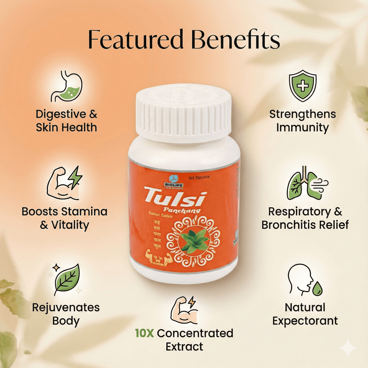 TULSI PANCHANG EXT.TAB| For Digestive, Stamina & Immunity booster| (1x60)