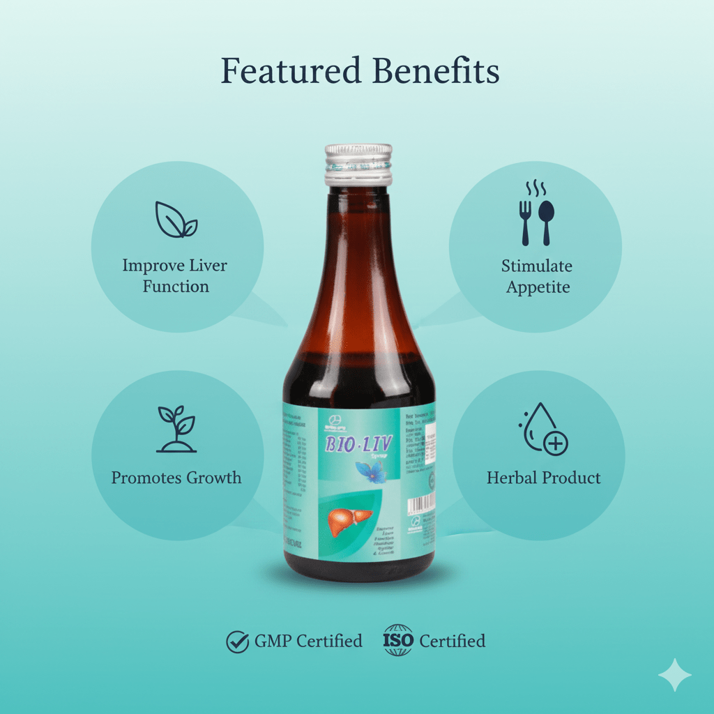 BIO-LIV SYRUP| Improves Efficiency of the Liver, Appetite & Digestion| 100 ML