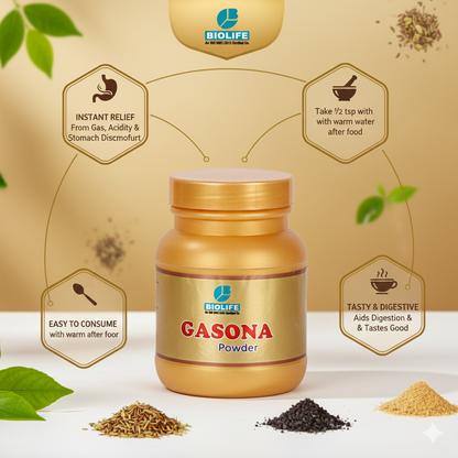 GASONA POWDER |  Instant relief from Gas, Acidity, and other Stomach Disorders 100GM