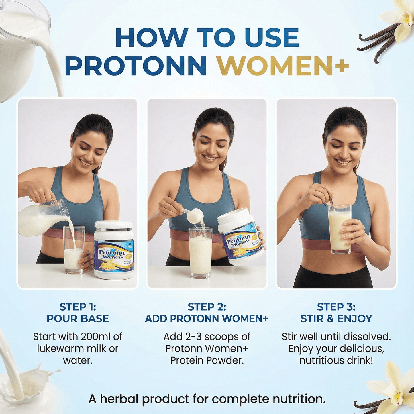 PROTONN WOMEN PROTEIN POWDER| Promotes growth & Nutrition of a body | 200GM