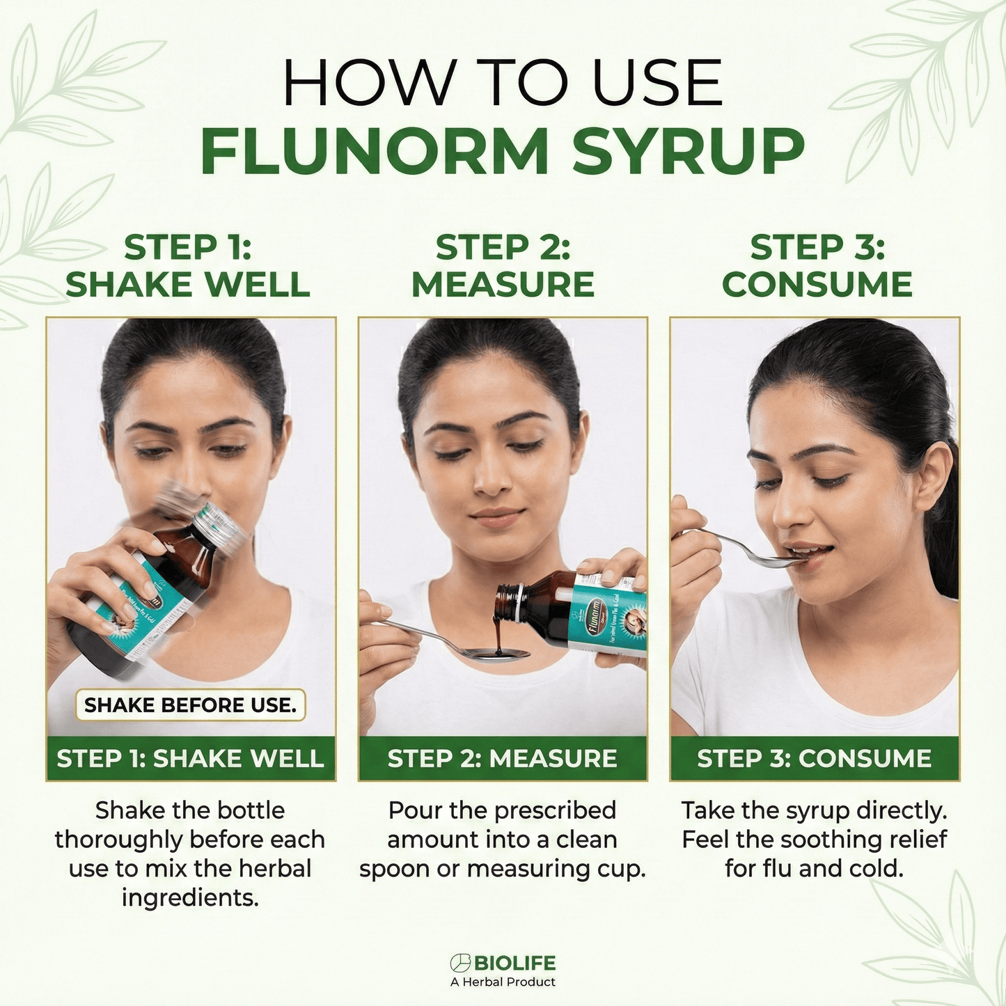 FLUNORM SYRUP| Quick and Natural comfort Shield Against Flu & Cold| 100ML