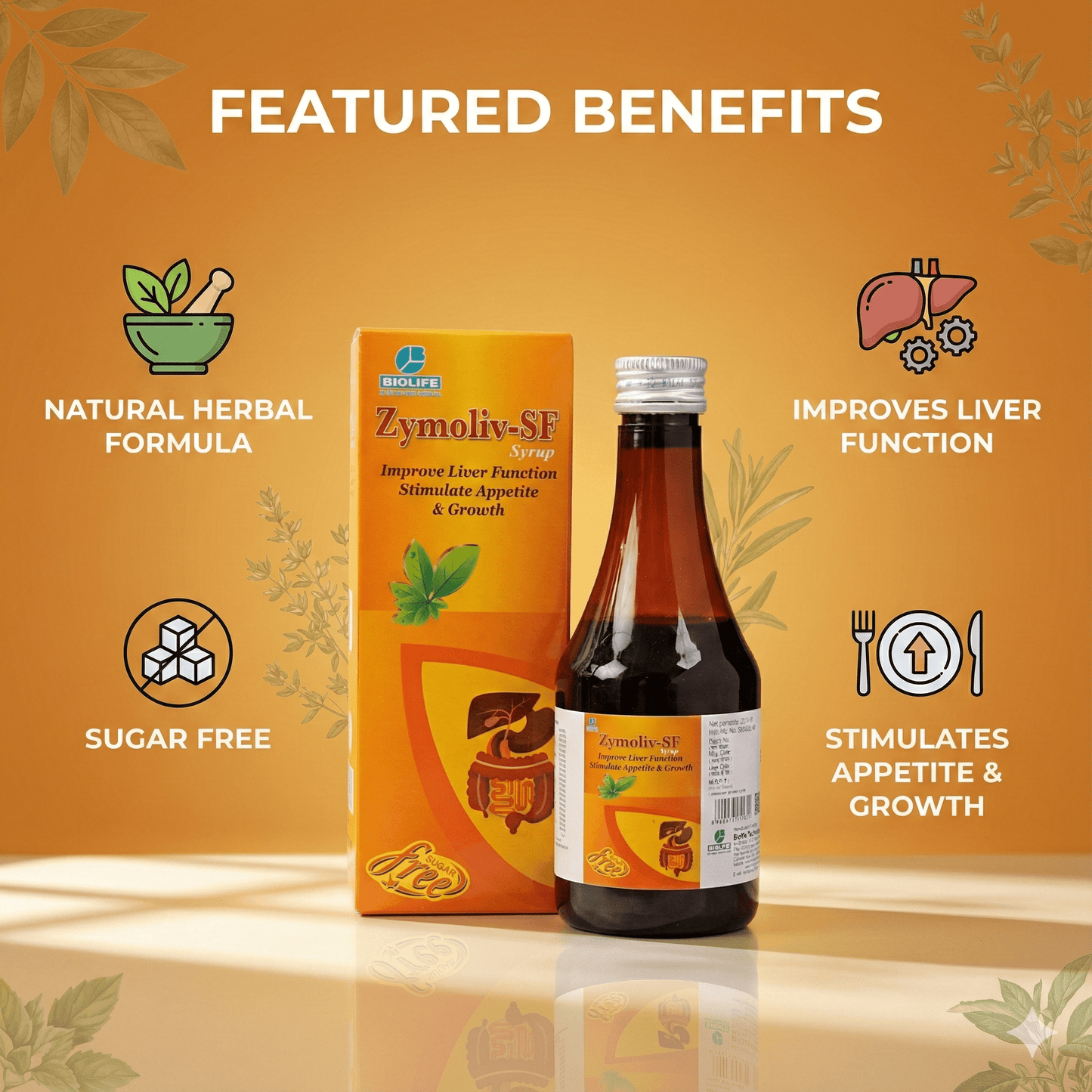 ZYMOLIV -SF SYRUP| Support liver function & promote overall growth| 200ML