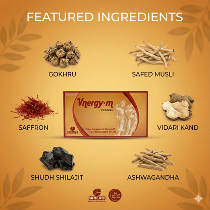 VNERGY-M TABLETS| For Boosting Stamina, Energy & Well-being| (1X10X10)
