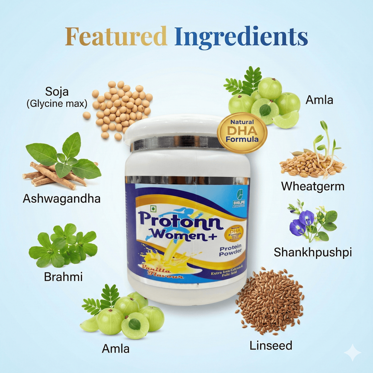 PROTONN WOMEN PROTEIN POWDER| Promotes growth & Nutrition of a body | 200GM