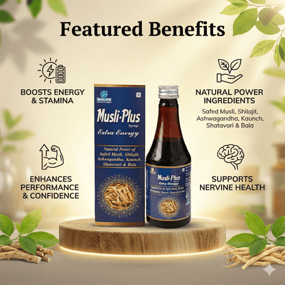 MUSLI PLUS SYRUP | Energy tonic | Enhance Performance & Confidence | 300ML
