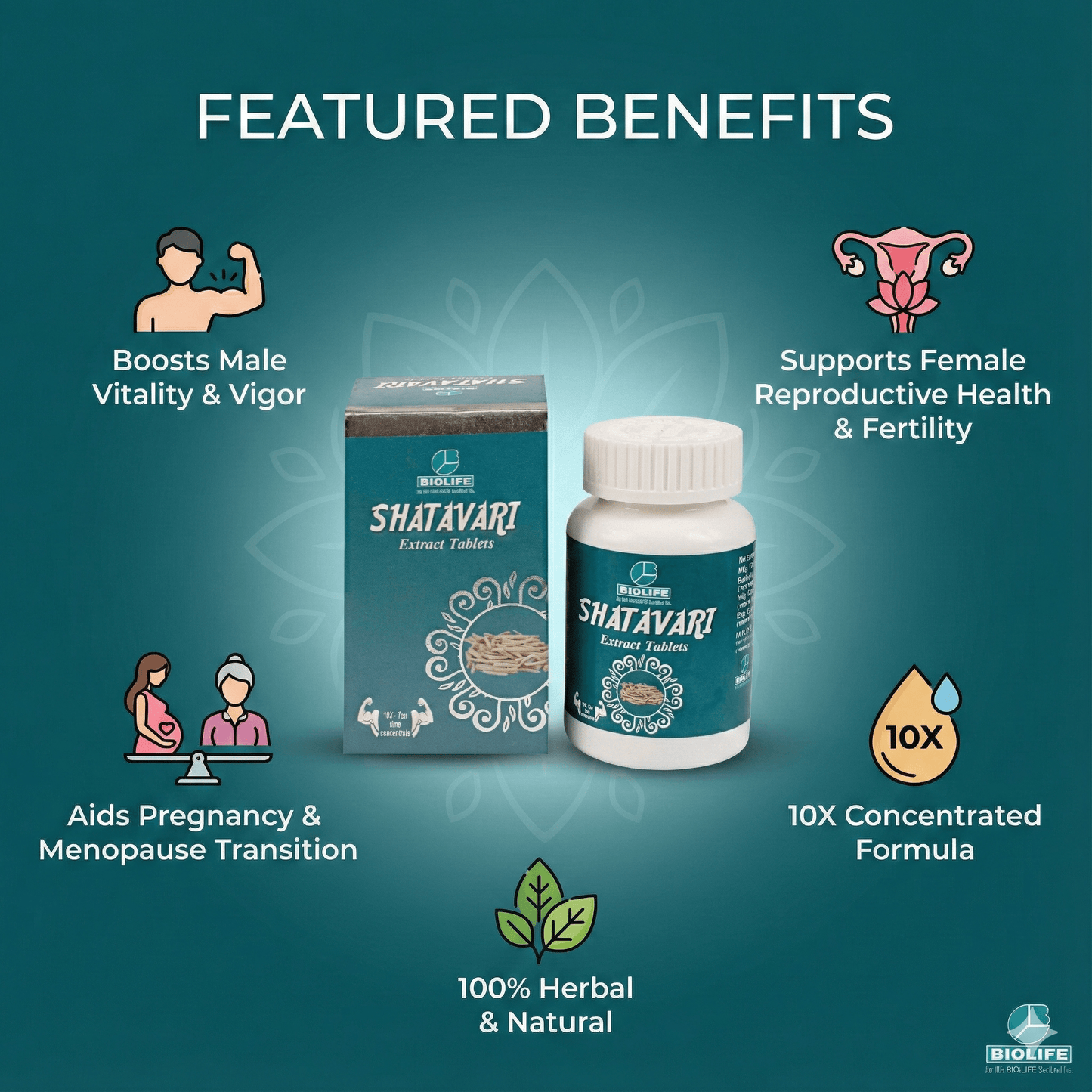 SHATAVARI EXT. TABLETS| Increase Sexual vitality, menstruation, ovulation & fertility| (1x60)