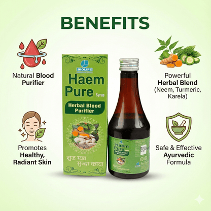 HAEM PURE SYRUP| Herbal Blood Purifier| Clear Skin & Inner Health| 200ML