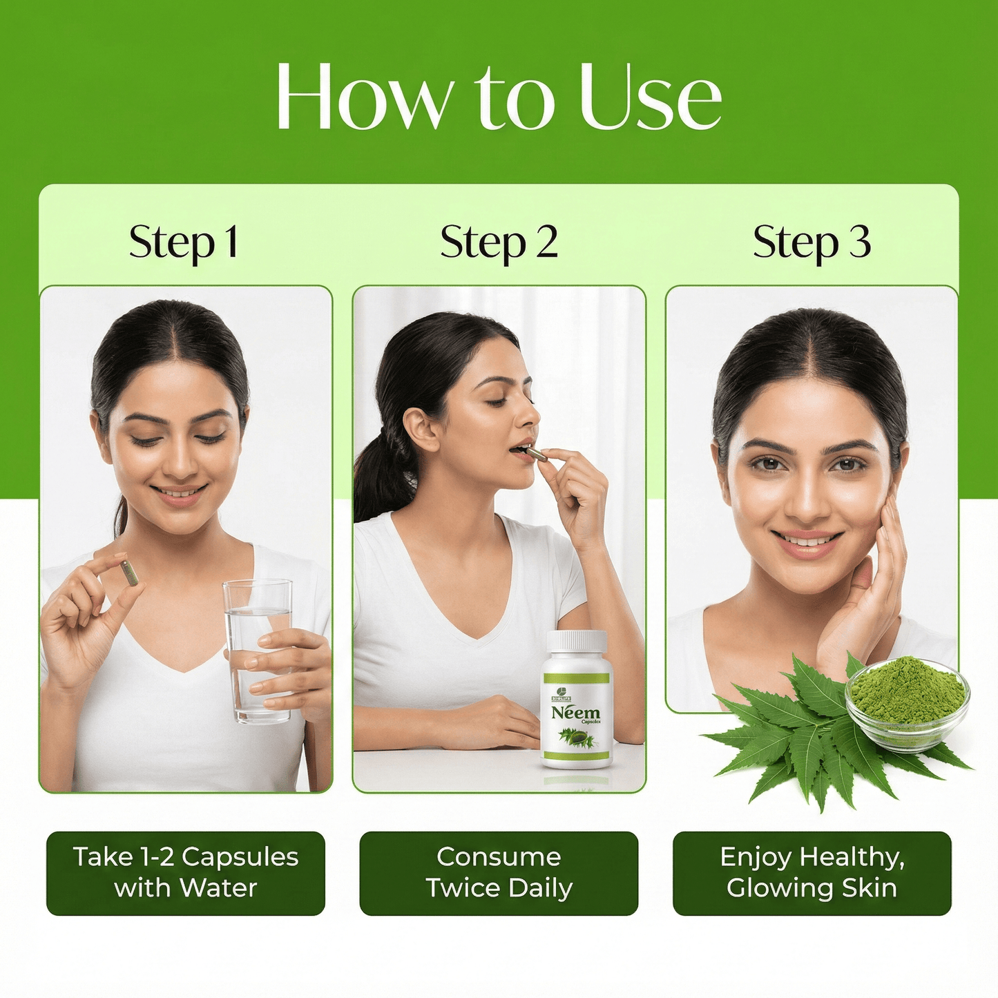 NEEM CAPSULES|  Improve Skin Health and Complexion (1x60)